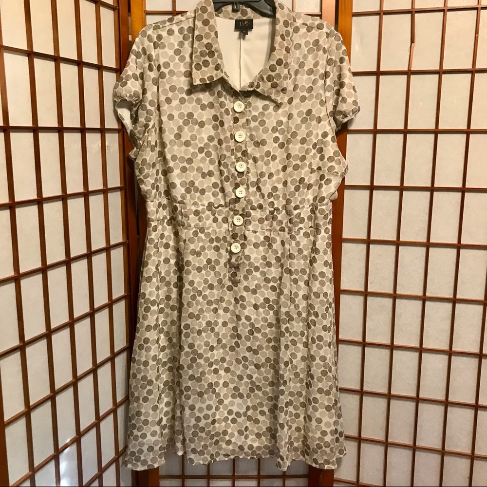 Fit and Flare Cap Sleeve Belted Dot Dress 18